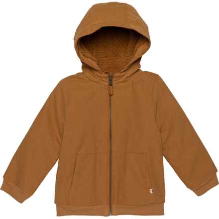 Aspen Toddler Boys Canvas Zip-Up Jacket - Insulated in Brown