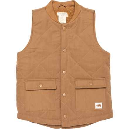 Aspen Toddler Boys Sueded Microfiber Vest - Insulated in Brown