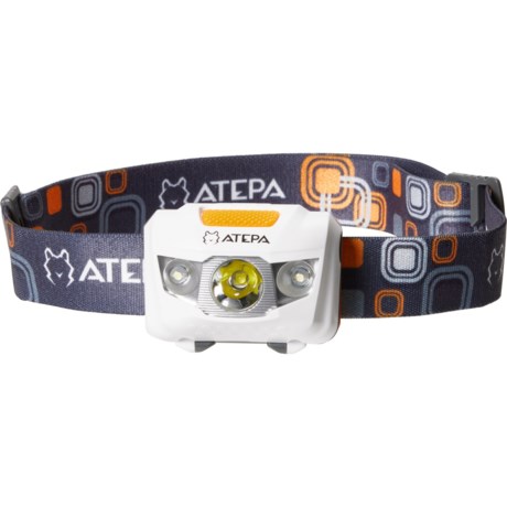ATEPA Camping Headlamp - 195 Lumens in Grey/Orange/White