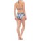 460AW_2 Athena Blue Horizon Cutout Shirred One-Piece Swimsuit - Padded Cups (For Women)