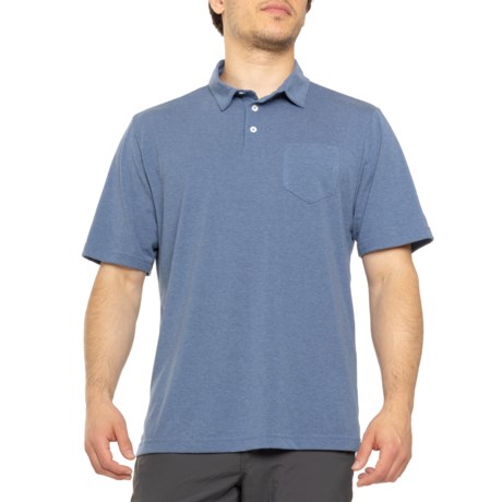 ATLANTIC SOL Salt Wash driRelease® Pocket Polo Shirt - Short Sleeve in Denim Blue