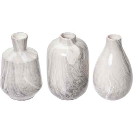 AUBURN HOME Ceramic Vases - Set of 3, 5x8” in Grey