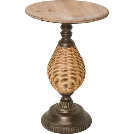 AUBURN HOME Metal and Wood Accent Table - 22x15” in Black