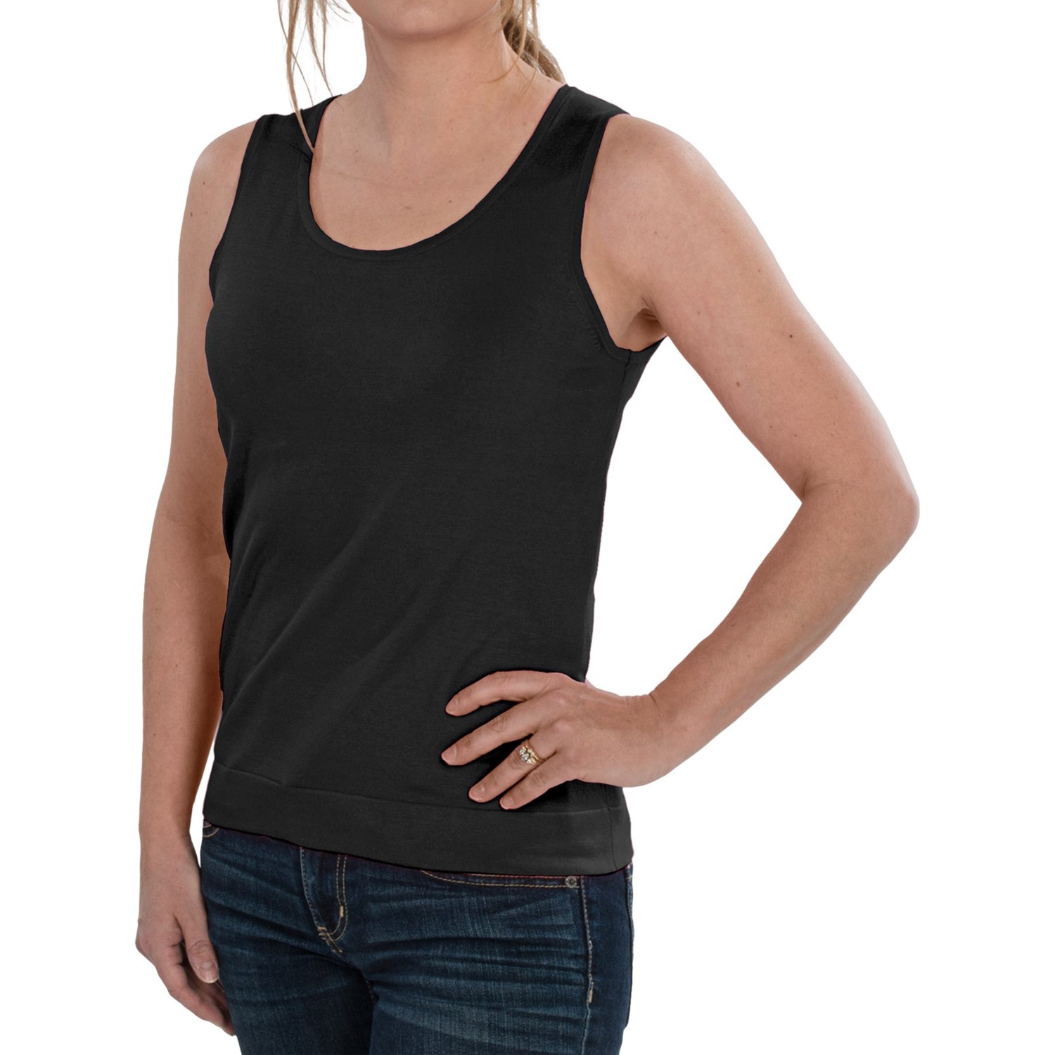 August Silk Knit Sleeveless Top (For Women)