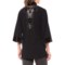 291VT_2 August Silk Lace-Back Cardigan Shirt - Velvet Trim, 3/4 Sleeve (For Women)