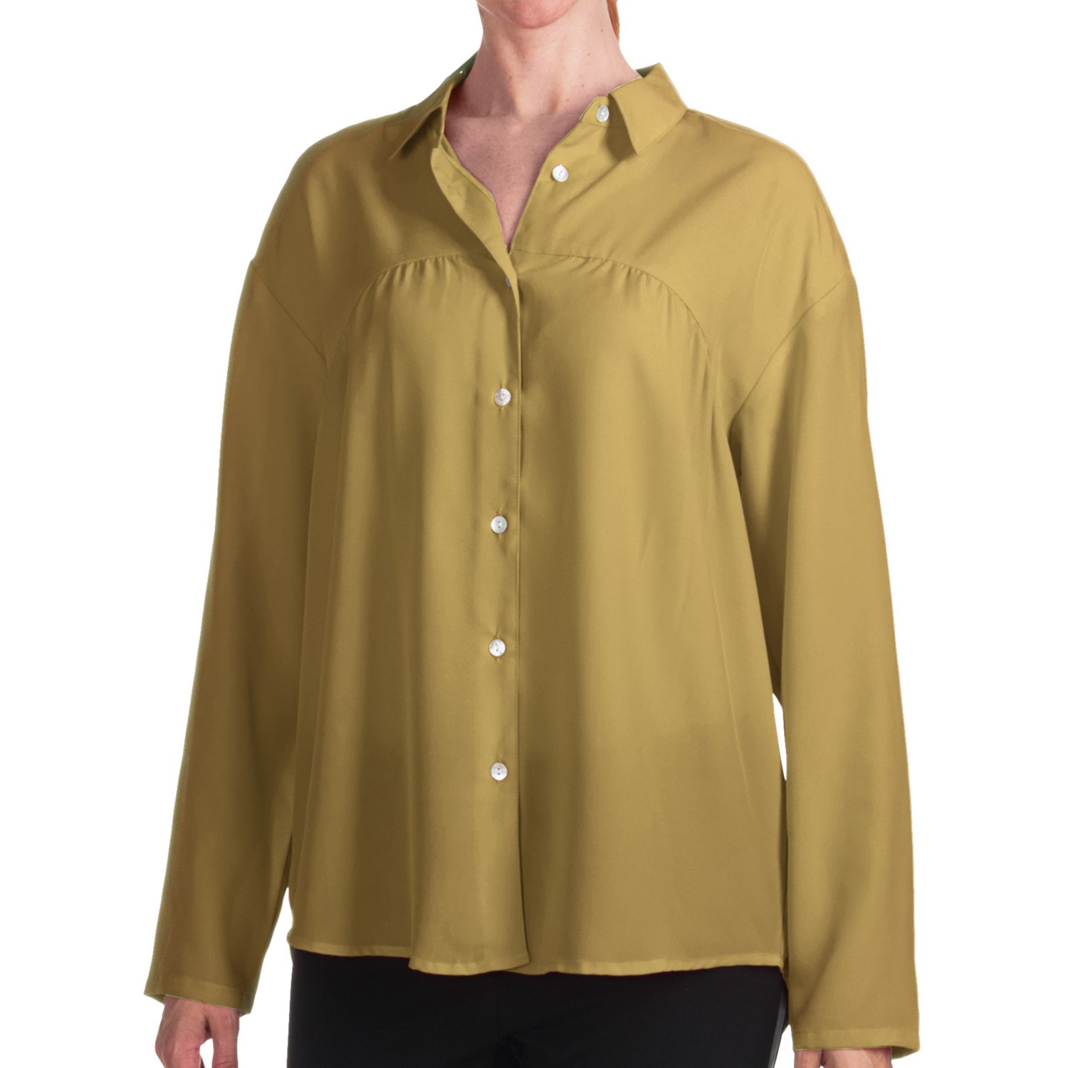 August Silk Poet Blouse - Long Sleeve (For Women)