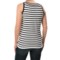 118YM_2 August Silk Striped Sweater - Sleeveless (For Women)