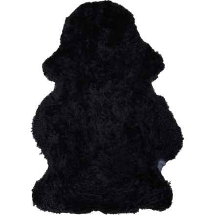 Auskin Curly Sheepskin Pelt Rug - 2x3’ in Black - Closeouts