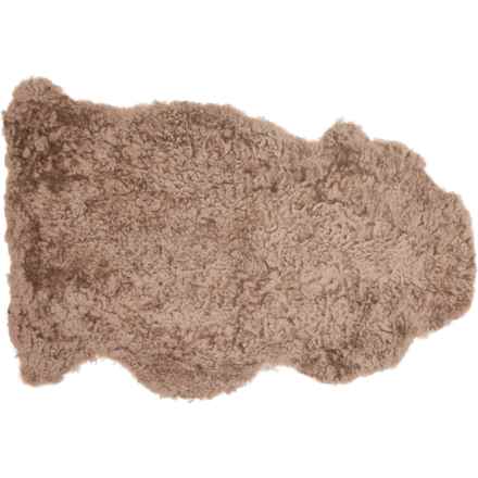 Auskin Curly Sheepskin Pelt Rug - 2x3’ in Mushroom