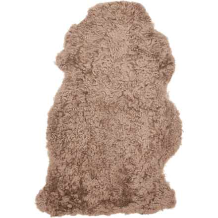 Auskin Curly Sheepskin Pelt Rug - 2x3’ in Mushroom