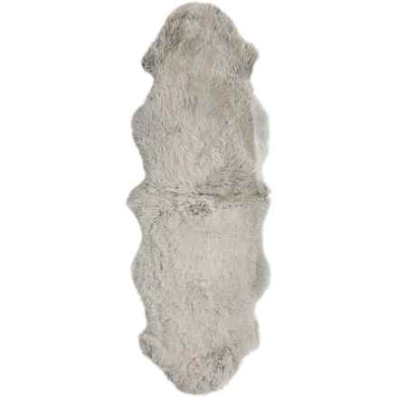 Auskin Double Sheepskin Pelt Rug - 2x6', Platinum in Platinum