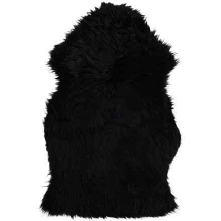 Auskin Long Wool Sheepskin Pelt Rug - 2.79x2', Black in Black