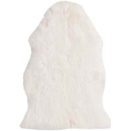 Auskin Long Wool Sheepskin Pelt Rug - 2.79x2', Ivory in Ivory