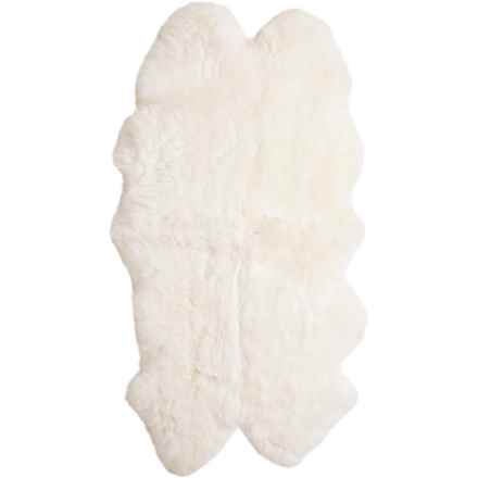 Auskin Long Wool Sheepskin Pelt Rug - 4x6’, Ivory in Ivory