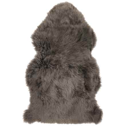 Auskin Long Wool Sheepskin Single Pelt Rug - 39.4x23.6” in Pewter