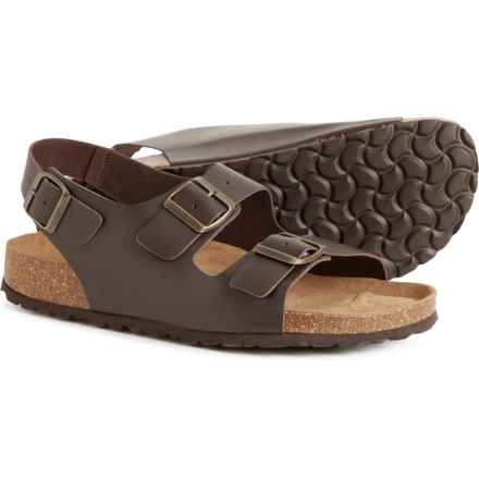 Autenti Made in Spain 2-Band Ankle Strap Sandals - Leather (For Men) in Brown