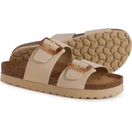 Autenti Made in Spain 2-Band Buckle Flatform Sandals - Leather (For Women) in Ivory