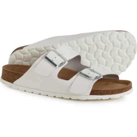Autenti Made in Spain 2-Band Buckle Sandals - Leather (For Women) in White