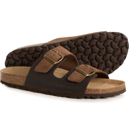 Autenti Mens Brown Black Leather Flip Flops Sandals Made in Spain EU 44 / US 11 Autenti Pippen7446 men main image 4