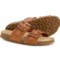Autenti Made in Spain Stitched Two-Band Sandals - Suede (For Women) in Camel