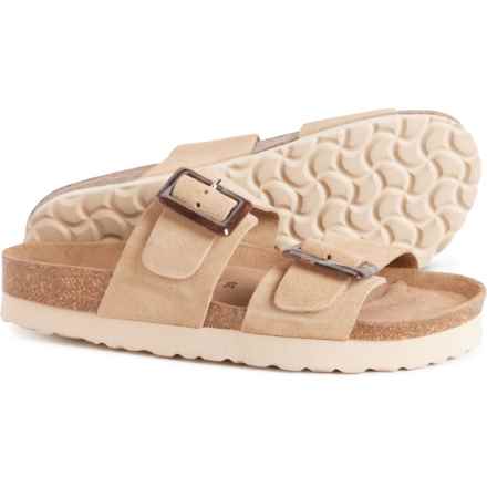 Autenti Made in Spain Tortoise Buckle Flatform Sandals - Leather (For Women) in Taupe