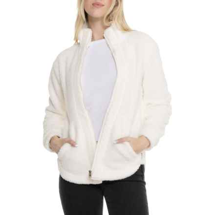 Avalanche Berber Teddy Fleece Full-Zip Jacket in Gardenia
