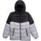 Avalanche Big Boys Quilted Ski Jacket - Insulated in Print Grey