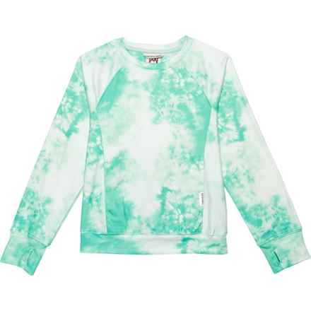 Avalanche Big Girls Cashmere Cloud Fleece Crew Sweatshirt in Birds Egg Green Cloud