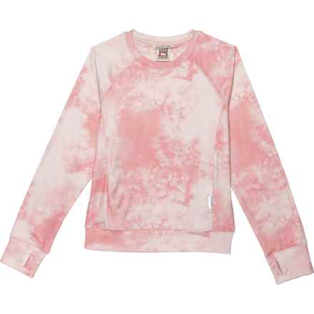 Avalanche Big Girls Cashmere Cloud Fleece Crew Sweatshirt in Crystal Rose Cloud