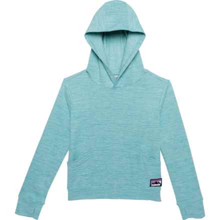 Avalanche Big Girls Pullover Hoodie in Aqua Sea Heather