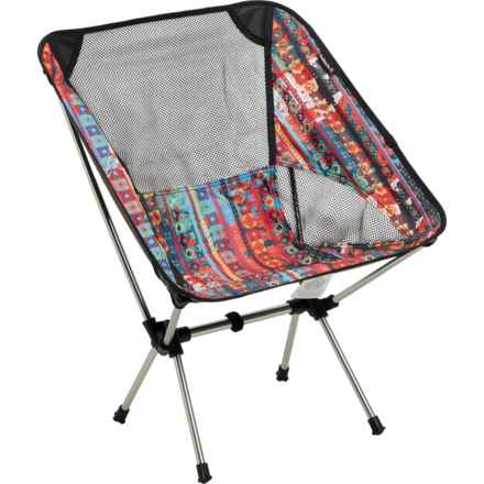 Avalanche Collapsible Aluminum and Mesh Chair in Black Ikat