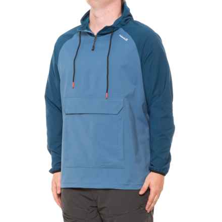 Avalanche Color-Block Kangaroo Pocket Anorak Jacket - Zip Neck in Blue Indigo/Rich Deep Indigo