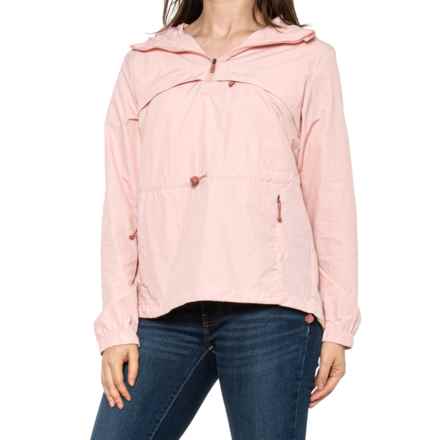 Avalanche Crinkle Anorak Jacket - Zip Neck in Silver Pink