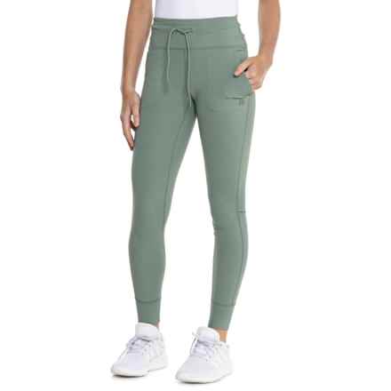 Avalanche Double Peached Full Length Drawcord Leggings in Agave