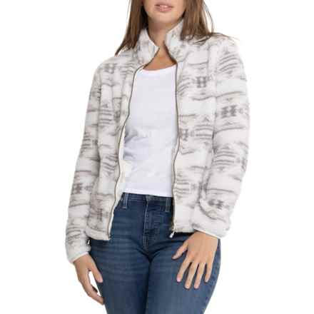 Avalanche Full-Zip Mock Neck Sherpa Fleece Jacket in Snow Hare