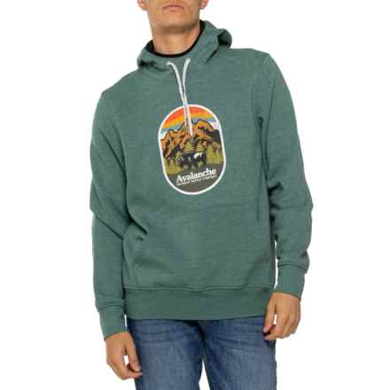 Avalanche Heathered Logo Fleece Hoodie in Blue Spruce