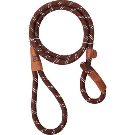Avalanche Heavy-Duty Reflective Slip Rope Dog Leash - 6’ in Brown
