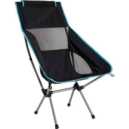 Avalanche High Back Ultralight Camp Chair in Black W/ Aqua Piping