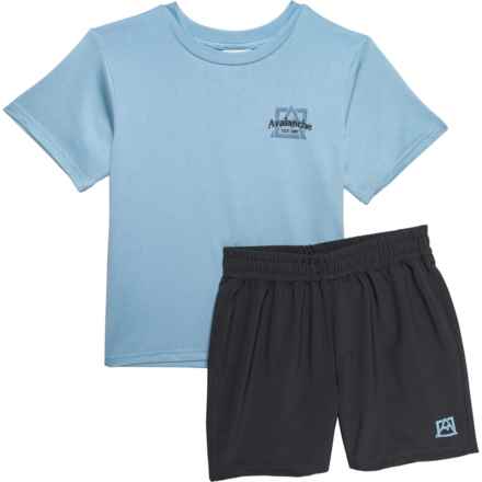 Avalanche Little Boys T-Shirt and Shorts Set - Short Sleeve in Light Blue