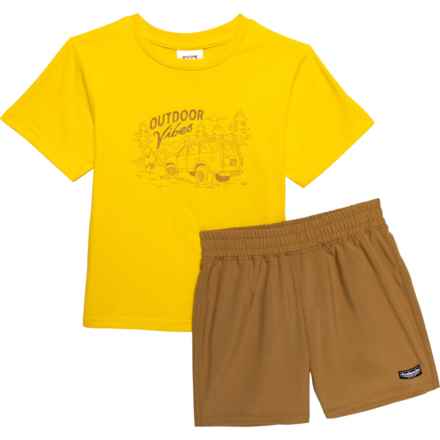 Avalanche Little Boys T-Shirt and Shorts Set - Short Sleeve in Yellow