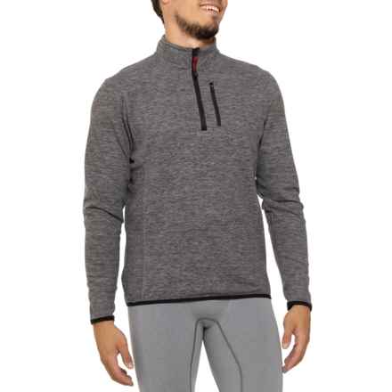 Avalanche Mini Cord Outdoor Cashmere-Like Shirt - Zip Neck, Long Sleeve in Charcoal