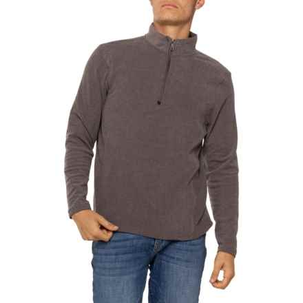 Avalanche Mini Corduroy Textured Sweater - Zip Neck in Brown Charcoal Heather