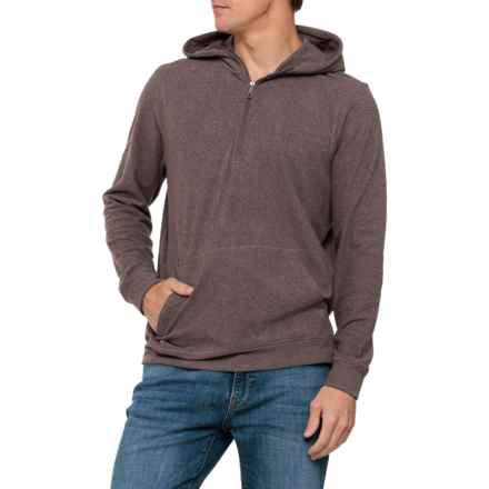 Avalanche Mini Ribbed Outdoor Hoodie - Zip Neck in Brown Charcoal Heather