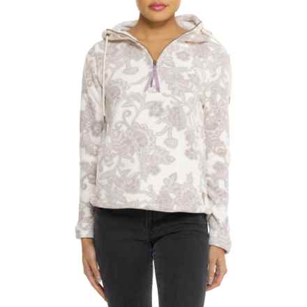 Avalanche Printed Sherpa Fleece Hoodie - Zip Neck in Midwinter Floral