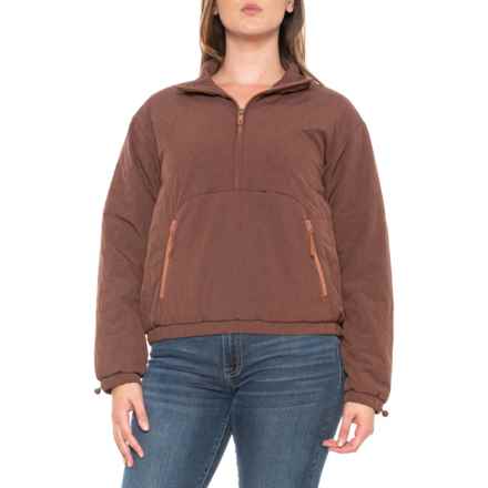 Avalanche Quilted Jacket - Zip Neck, Waterproof, Insulated in Deep Mahogany W/Clove