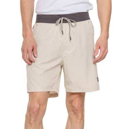 Avalanche Stretch-Woven Shorts in Stone/Charcoal