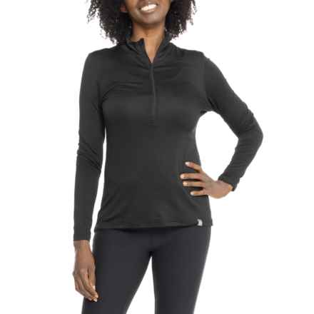 Avalanche Wool-Blend Base Layer Top - Zip Neck, Long Sleeve in Black