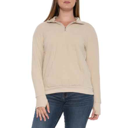 Avalanche Zip Neck Shirt - Long Sleeve in Sand Heather