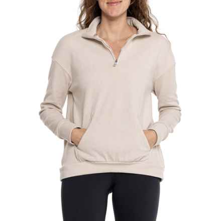 Avalanche Zip-Neck Shirt - Long Sleeve in Sand Heather