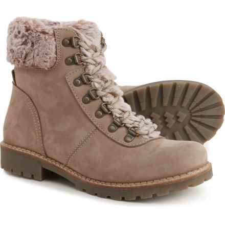Avellini Made in Portugal Cozy-Lined Lace-Up Boots - Nubuck (For Women) in Taupe
